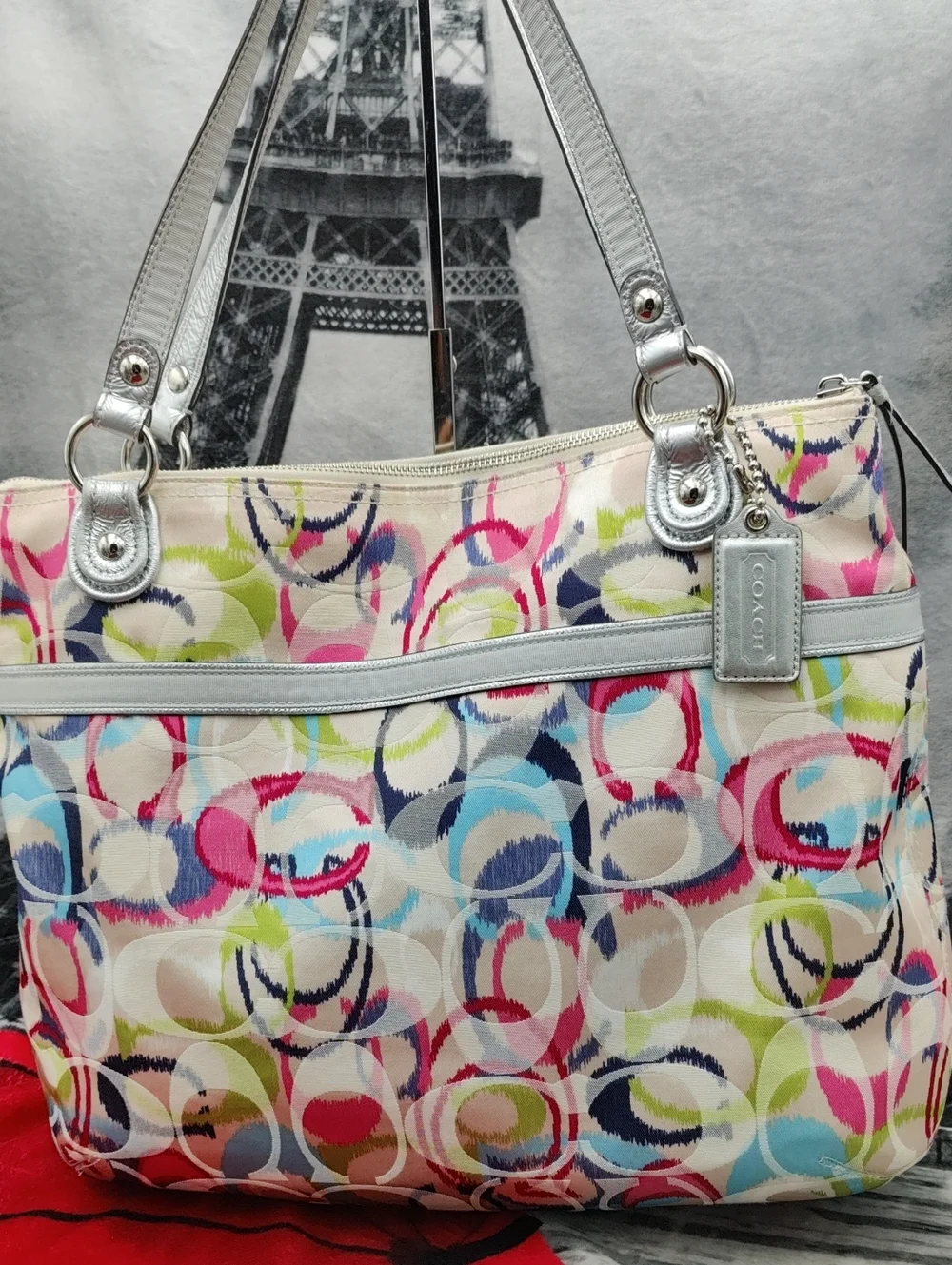 Coach Poppy Ikat Signature C Tote